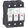 Fuse carrier, TeSys DF, 3P, 32A, 690VAC, fuse size 10x38mm, blown fuse indicator