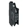 Auxiliary contact block, TeSys Deca, 1NO + 1NC, side mounting, lugs-ring terminals