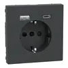 Merten SysD Priza 2P+E+USB A+C 3A obt antracit