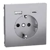 Merten SysD Priza 2P+E+USB A+C 3A obt otel inoxidabil