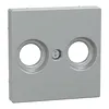 Placa Centrala pentru Priza Antena, 2 decupaje, Aluminiu, Sistem M