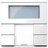 Push-button KNX, 4 clapete, termostat si display, Alb polar, Sistem M