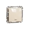 Sedna Design, Intrerupator cruce indicator luminos albastru, bej