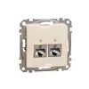 Sedna Design, Priza dubla RJ45 Cat5E STP, bej