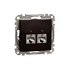 Sedna Elements, Priza dubla RJ45 Cat6 STP, wenge