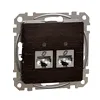 Sedna Elements, Priza dubla RJ45 Cat6A STP, wenge