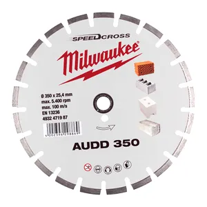 Disc Speedcross 350 x 25.4 mm cu lățimea de tăiere de 2.6 mm, înălțimea segmentului de 10 mm, pentru tăieri universale în beton/zidărie