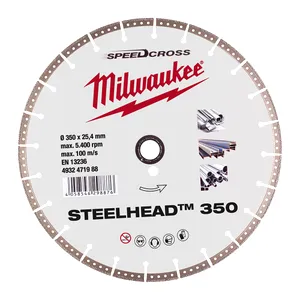 Premium STEELHEAD™ 350 x 25.4 mm cu lățimea de tăiere de 2.8 mm