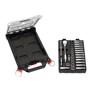 Set antrenor cu clichet ⅜″ + chei tubulare sistem metric (32 buc) în organizator mic PACKOUT™