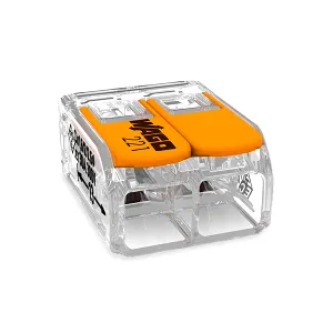 Clema de doza, 2 poli, conductor flexibil sau rigid, 6 mm, transparent