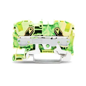 Clema TOPJOBS, 1 intrare/1 iesire, 6 mm, galben/verde