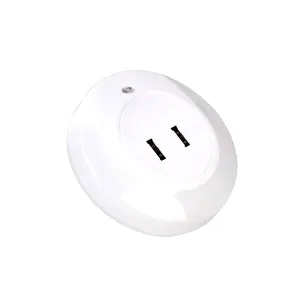 Lampa LED cu 2xUSB si lumina de noapte pentru priza, 220V, 1W, 4000K
