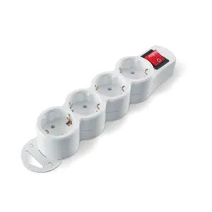 Prelungitor 4 prize 5m cu intrerupator, alb