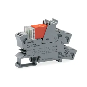 Releu si soclu 2 CO - DC 230 Vac, 2 x 8A, gri