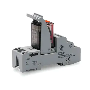 Releu si soclu 4 CO - DC 230 Vac, 4 x 5A, gri