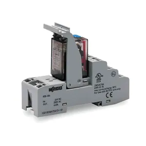 Releu si soclu 4 CO - DC 24 Vdc, 4 x 5A, gri