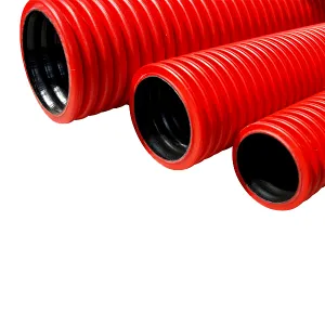 Teava corugata PE, protectie cablu DE  50 450 N/m Elcor, rosu, 50m