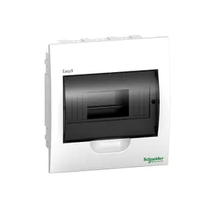 Cofret cu montaj incastrat, 8 module, 2 borniere, usa transparenta