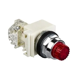 Buton Luminos Rosu  30 - Aparent, Cu Revenire - 24V - 1Di