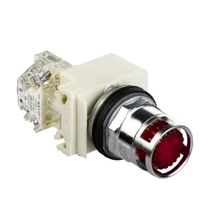 Buton Luminos Rosu  30 - Incastrat, Cu Revenire - 24 V - 1Di