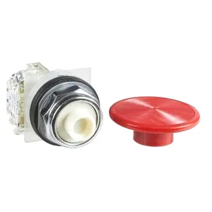 Buton 30 - Guler Metal - Cap Ciuperca 57 Mm - Rosu - Cu Revenire - 1 Ni