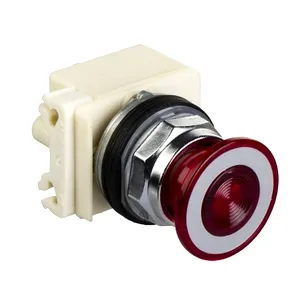 Buton Luminos Rosu 30 - Cap Ciuperca 41Mm - 2 Pozitii - 120V C.A./C.C.