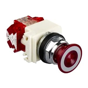 Buton Luminos  30 - Cap Ciuperca  41 Mm - Rosu - 2 Pozitii - 120V