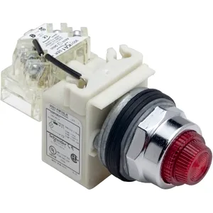 Buton Luminos Rosu  30 - Aparent, Cu Revenire - 120V - 1Nd