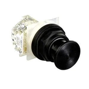 Buton  30 - Guler Plastic - Cap Ciuperca  35 Mm - Negru - 1 D/I