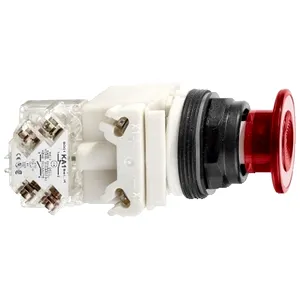 Buton Luminos 30 - Cap Ciuperca 41Mm - Rosu - 2 Pozitii- 24V C.A./C.C.