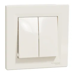 Asfora, Intrerupator dublu, fara surub, crem