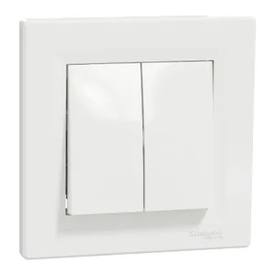 Asfora, Intrerupator dublu revenire, fara surub, alb