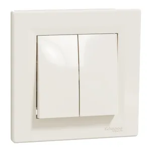 Asfora, Intrerupator dublu revenire, fara surub, crem