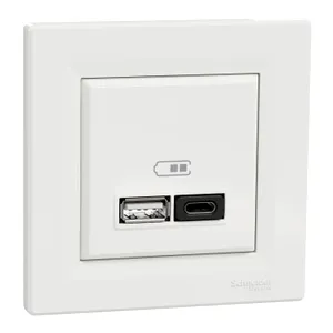 Asfora, Incarcator USB 45W tip A+C, alb