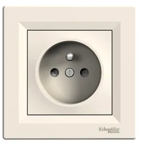 Asfora, Priza simpla pin, obturatoare, crem