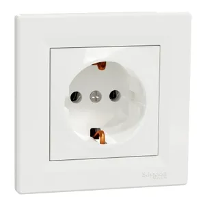 Asfora, Priza simpla 2P+E, 16A, alb