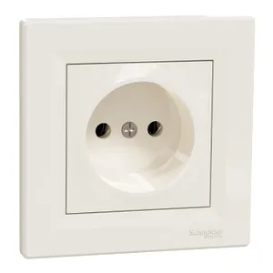 Asfora, Priza simpla, 2P, 16A, crem