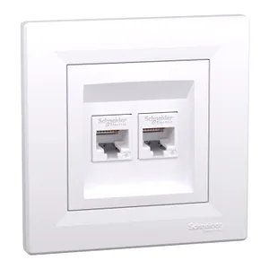 Asfora, 2xPriza de date RJ45 cat.6 UTP alb