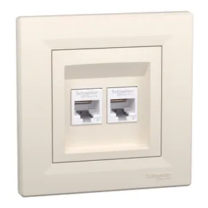 Asfora, 2xPriza de date RJ45, cat.6 UTP crem