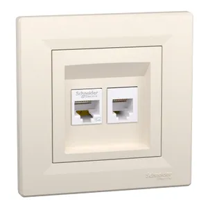 Asfora, Priza date Cat 5e UTP RJ45 + RJ12 crem