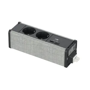 Unica system+, 2xpriza 2P+E+USB A/C, antracit/gri