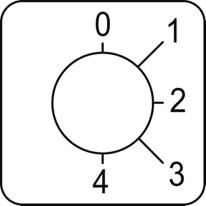 Legenda Pentru Comutator Cu Cama De La 0 La 4 - 45 X 45 Mm