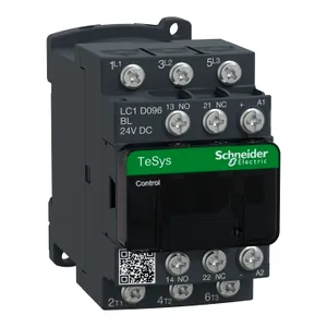 Contactor, TeSys Deca, 3P(3 NO), AC-3/AC-3e, <= 440V, 9A, 24V DC low consumption coil, Lugs-ring terminals