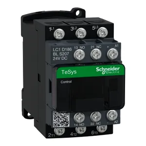 TeSys Deca contactor S207,3P(3NO),AC-3/AC-3e 18A <=440V,coil 24V DC low