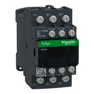 Contactor, TeSys Deca, 3P(3 NO), AC-3/AC-3e, 0 to 440V, 25A, 24VDC coil, Lugs-ring terminals