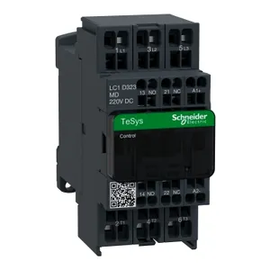 Contactor, TeSys Deca, 3P(3 NO), AC-3/AC-3e, 0 to 440V, 32A, 220VDC coil, spring
