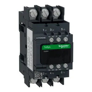 Contactor, TeSys Deca, 3P(3 NO), AC-3/AC-3e, 0 to 440V, 40A, 208VAC 60Hz coil, Lugs-ring terminals