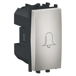 Easy Styl, Intrerupator cu revenire, simbol sonerie, 1M, argintiu