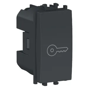 Easy Styl, Intrerupator cu revenire, simbol cheie, 1M, negru