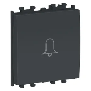 Easy Styl, Intrerupator cu revenire, simbol sonerie, 2M, negru